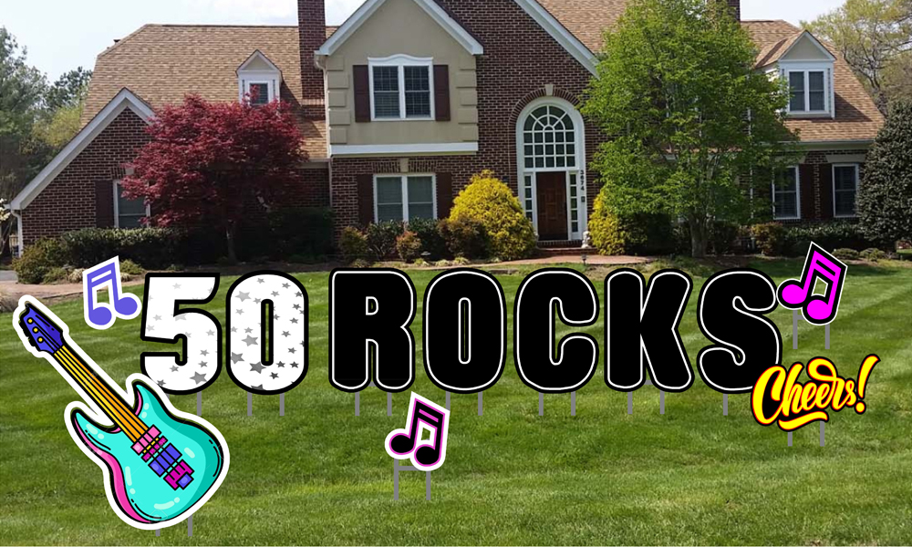 yard sign 50 Rocks